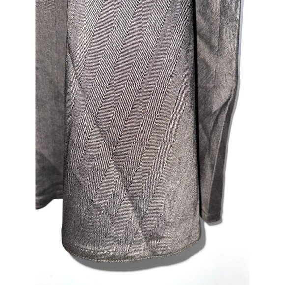 Grace Elements A-Line Midi Skirt Size 12 Gray Herringbone Pattern Polyester Blen - Picture 3 of 6